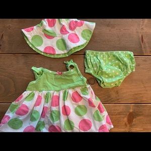 Gerber Dress, Reversible Hat & Diaper Cover